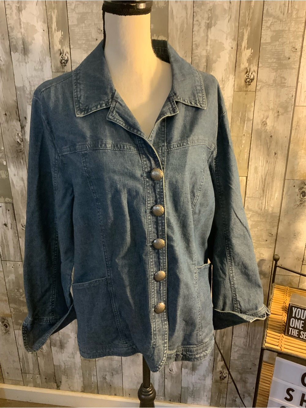 Westport Blue Denim Button-Front Jacket